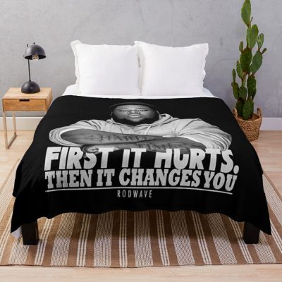 Rod Wave -First It Hurts Throw Blanket Official Rod Wave Merch
