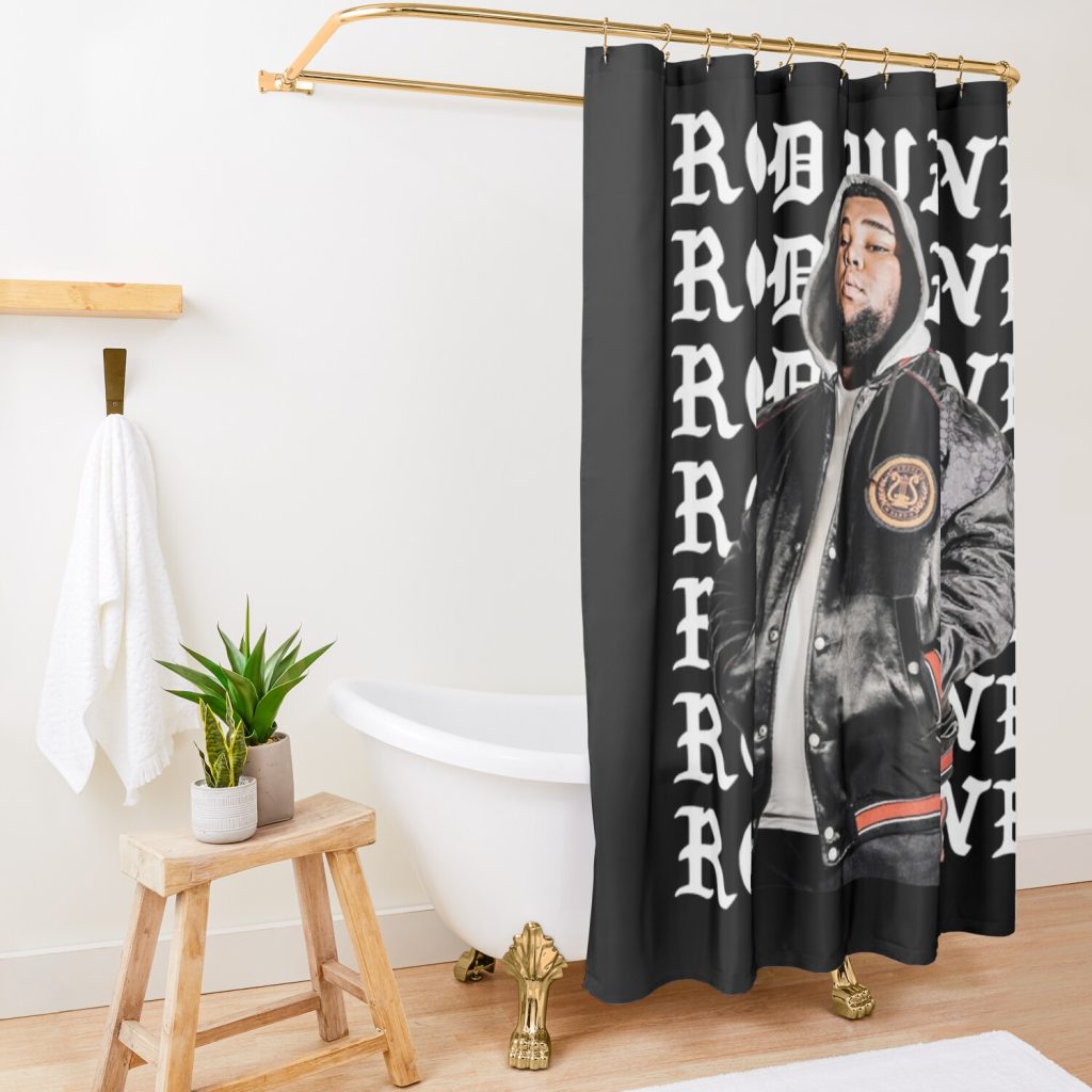 Lover Gift Rod Wave Retro Vintage Shower Curtain Official Rod Wave Merch